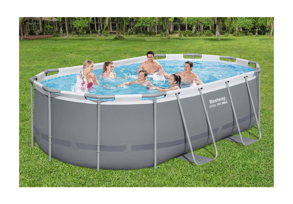 Montažni bazen Steel Pro MAX™ | 427 x 250 x 100 cm s kartušno filtrsko črpalko