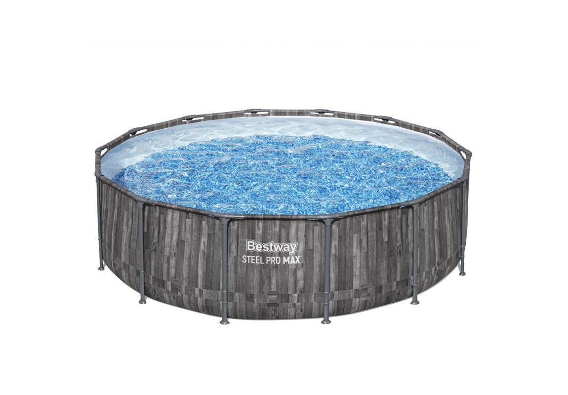 Montažni bazen Steel Pro MAX™ | 427 x 107 cm z vzorcem lesa s kartušno filtrsko črpalko