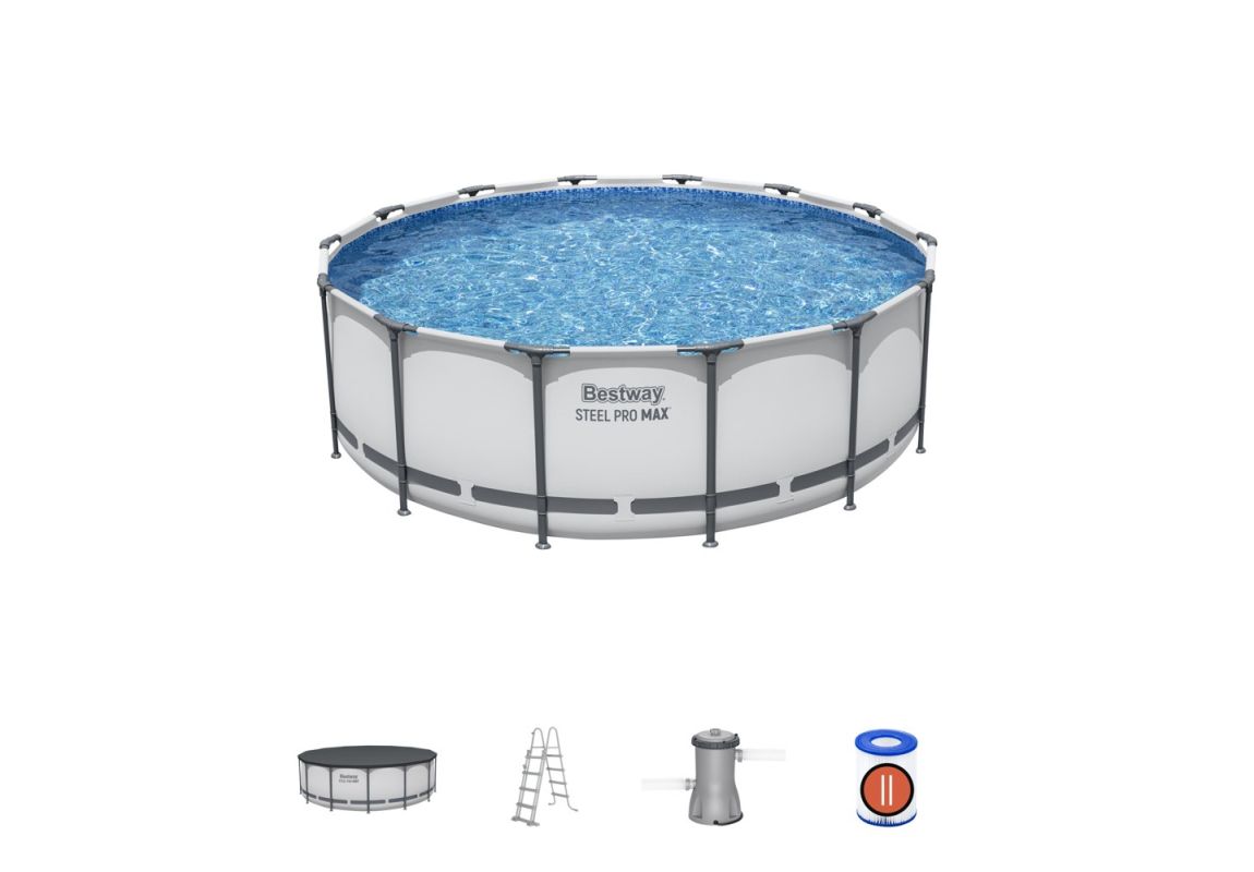 Montažni bazen Steel Pro MAX™ | 427 x 122 cm s kartušno filtrsko črpalko