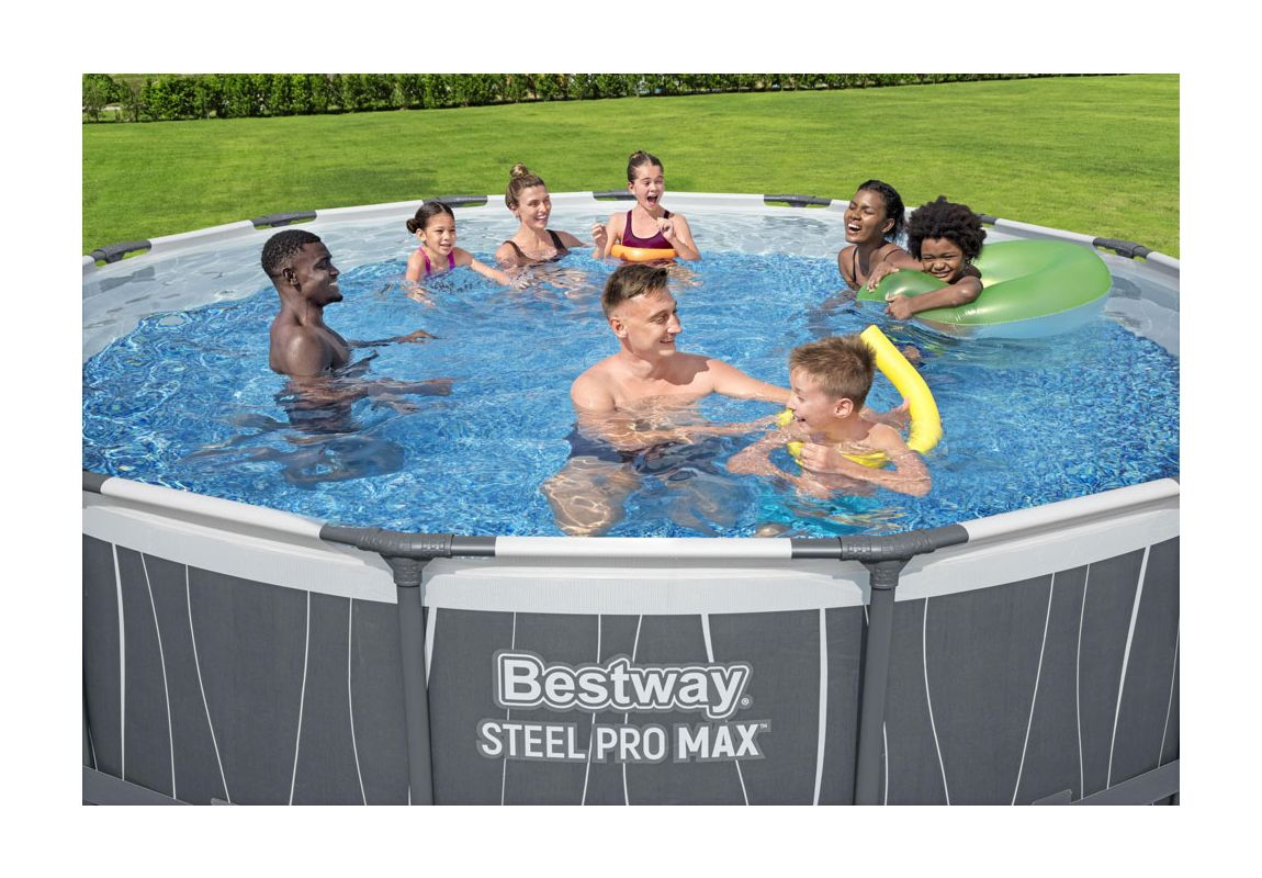 Montažni bazen Steel Pro™ MAX | 457 x 107 cm set s filtrsko črpalko in LED lučko