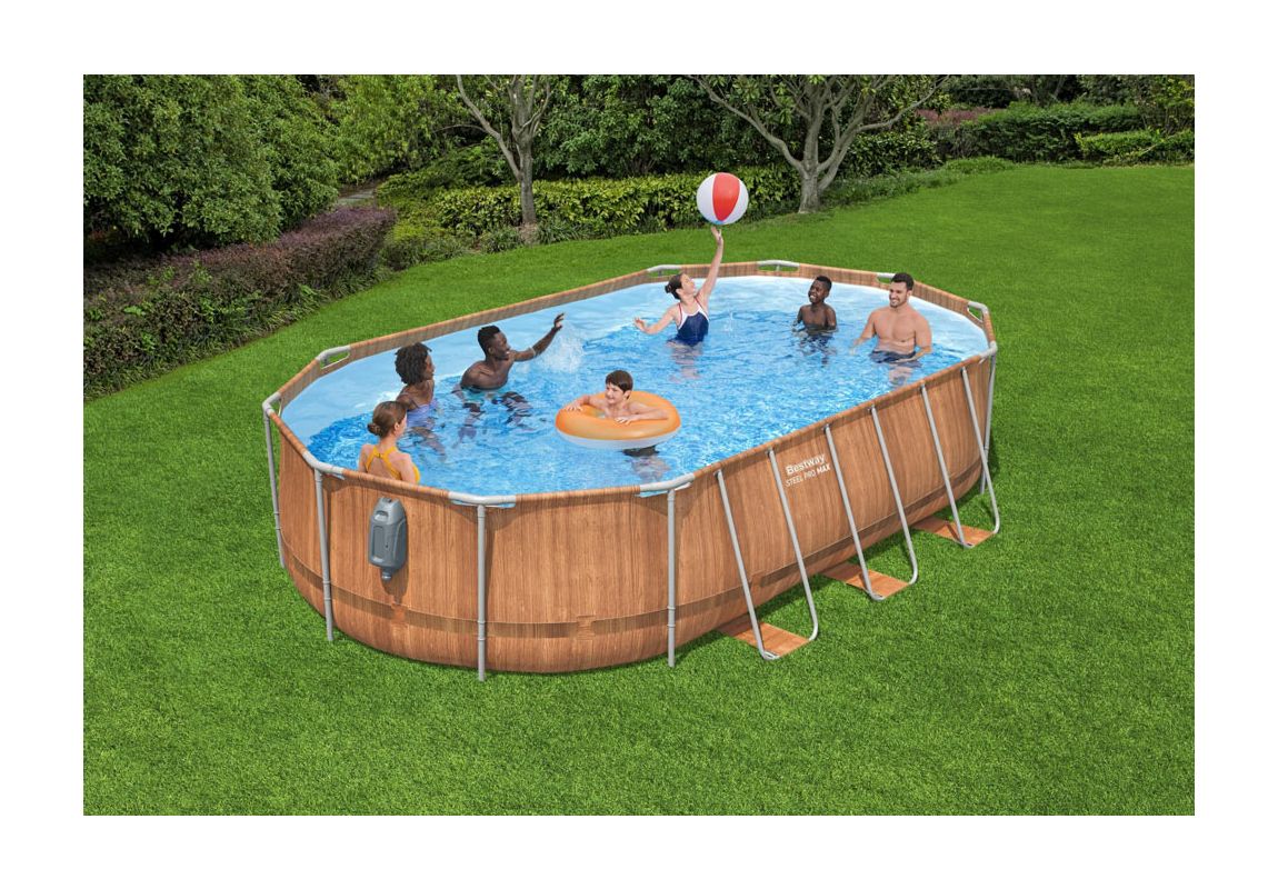 Montažni bazen Steel Pro MAX Comfort Jet Oval s kartušno filtrsko črpalko | 610 x 366 x 122 cm 