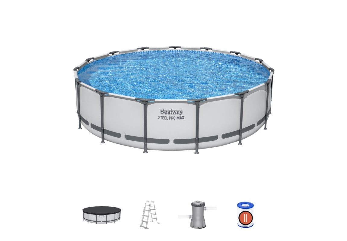 Montažni bazen Steel Pro™ MAX | 457 x 107 cm s kartušno filtrsko črpalko