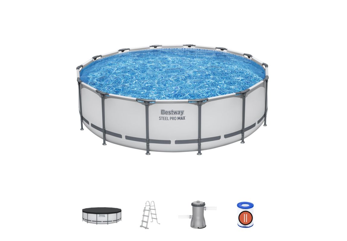 Montažni bazen Steel Pro MAX™ | 427 x 107 cm s kartušno filtrsko črpalko