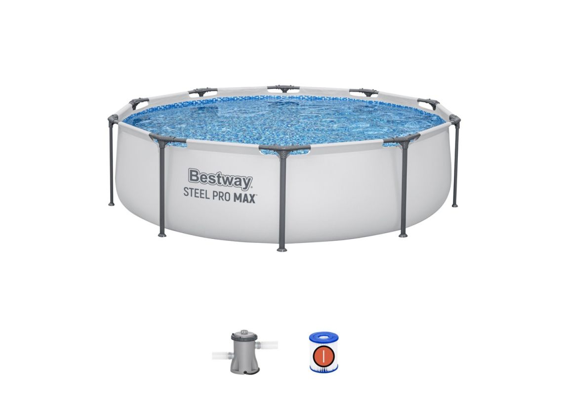 Montažni bazen Steel Pro MAX™ s kartušno filtrsko črpalko | 305 x 76 cm