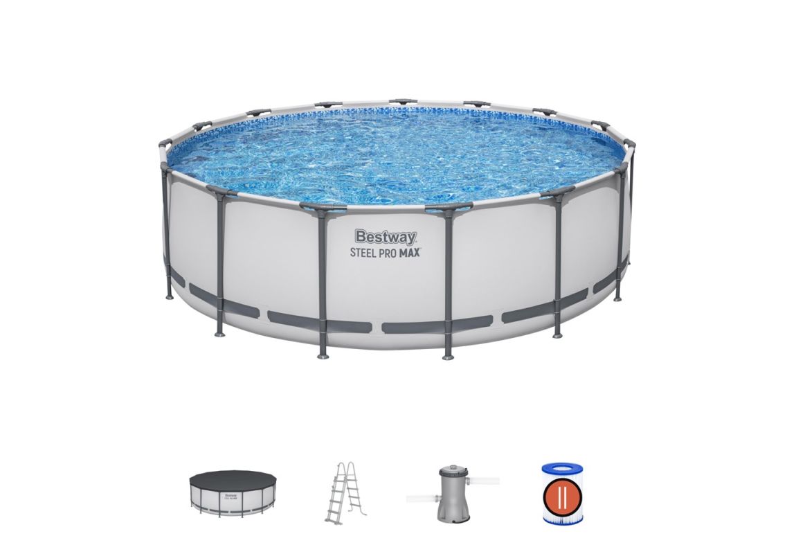 Montažni bazen Steel Pro MAX™ | 457 x 122 cm s kartušno filtrsko črpalko