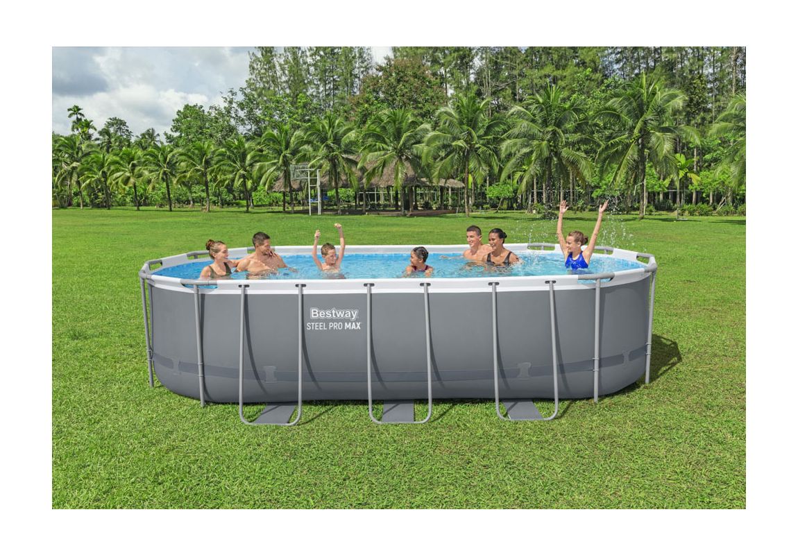 Montažni bazen Steel Pro MAX | 549 x 274 x 122 cm s kartušno filtrsko črpalko