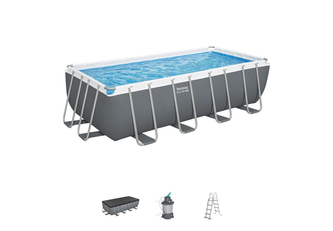 Montažni bazen Steel Pro MAX | 488 x 244 x 122 cm s filtrsko črpalko na pesek