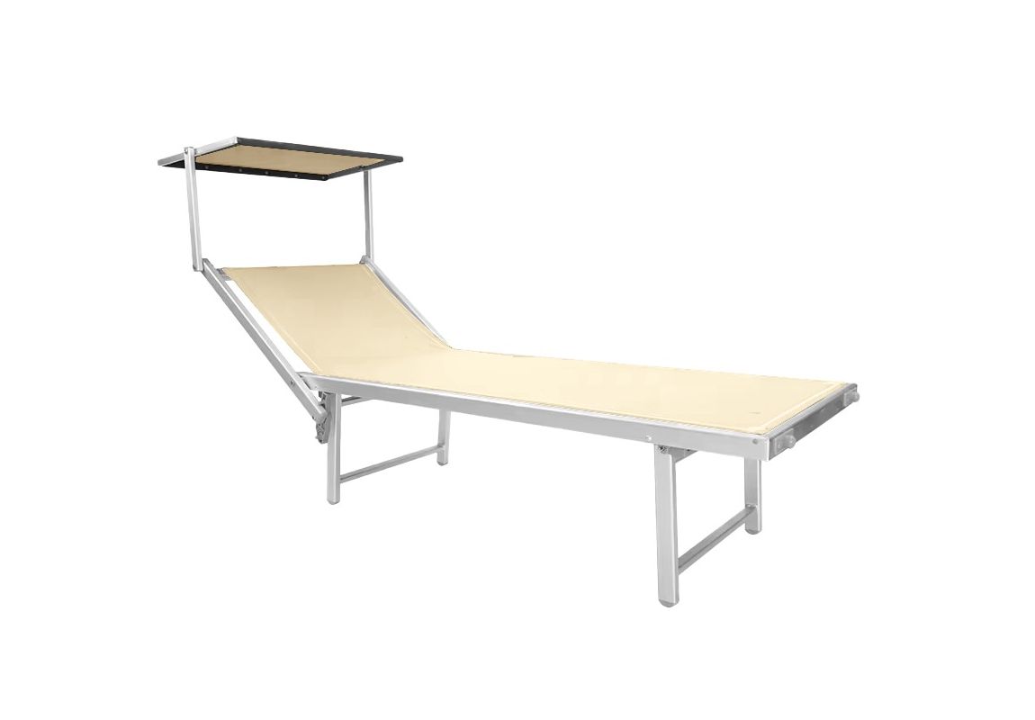 ItStime zložljiv ležalnik Martinik s senčilom | 186 x 61 x 38 cm