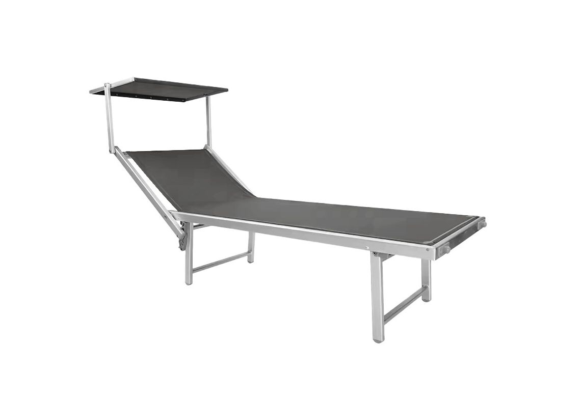 ItStime zložljiv ležalnik Martinik s senčilom | 186 x 61 x 38 cm