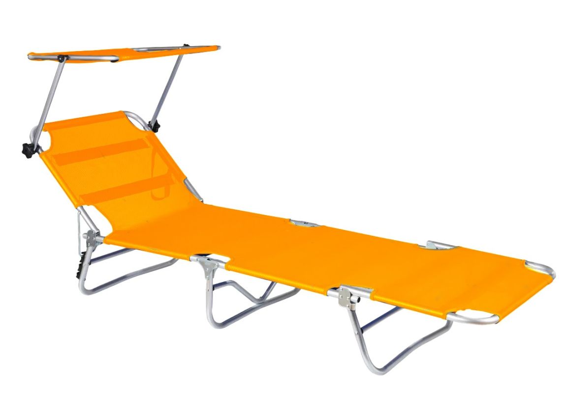 ItStime zložljiv ležalnik Capri s senčilom | 188 x 58 x 24 cm