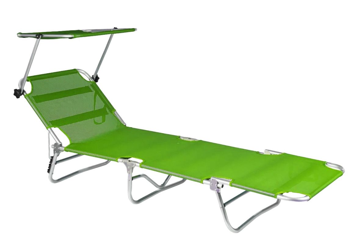 ItStime zložljiv ležalnik Capri s senčilom | 188 x 58 x 24 cm