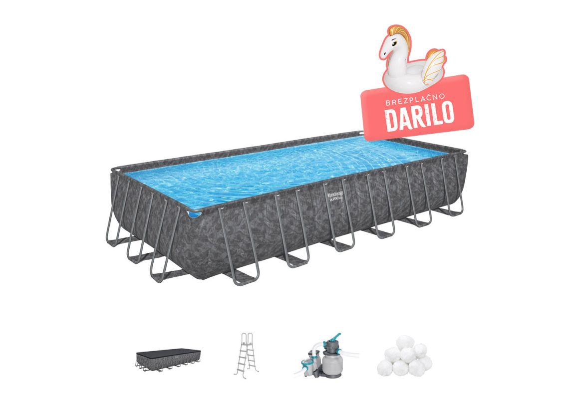 Montažni bazen APX 365 I 732 x 366 x 132 cm s filtrsko črpalko na pesek