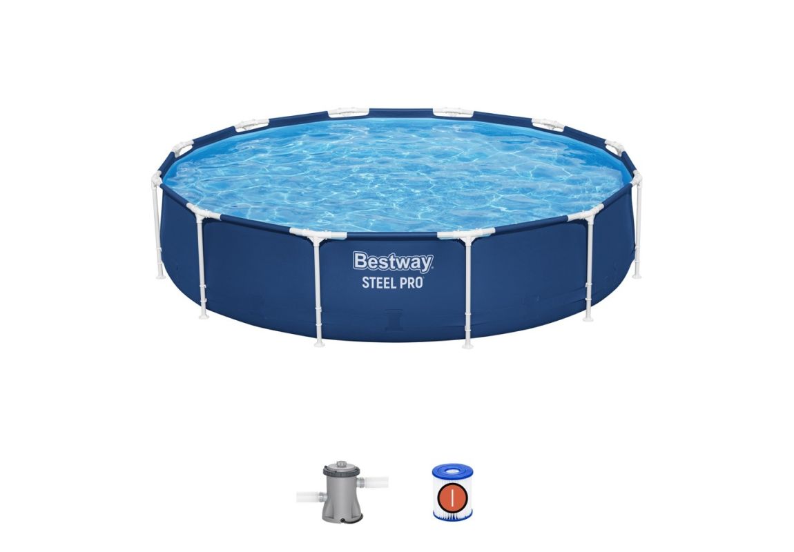 Montažni bazen Steel Pro™ | 366 x 76 cm s kartušno filtrsko črpalko