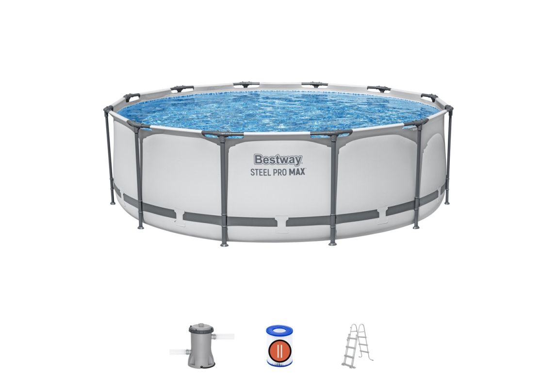 Montažni bazen Steel Pro MAX™ | 366 x 100 cm s kartušno filtrsko črpalko