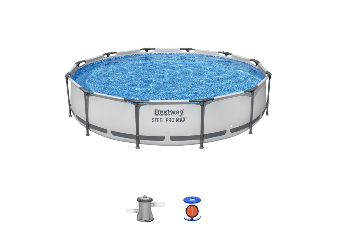 Montažni bazen Steel Pro MAX™ | 366 x 76 cm s kartušno filtrsko črpalko