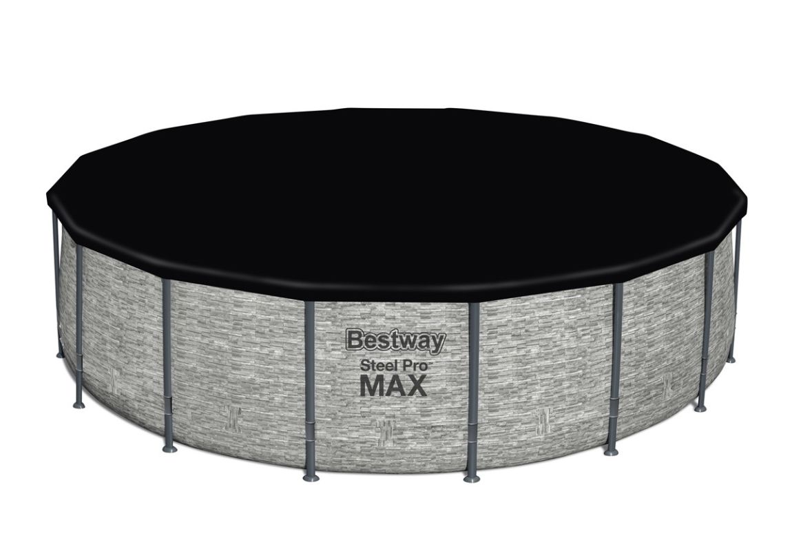 Montažni bazen Steel Pro MAX™  | 488 x 122 cm z vzorcem kamna s kartušno filtrsko črpalko