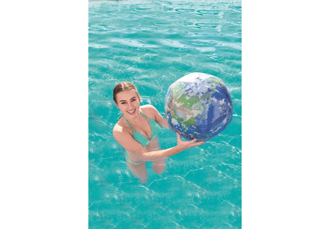 Napihljiva žoga za plažo Earth Explorer z LED lučko | 61 cm