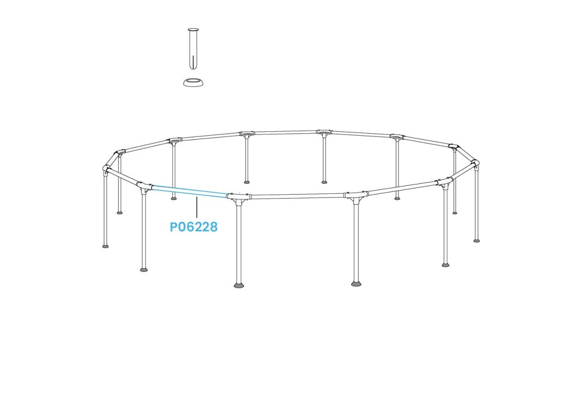 Rezervna zgornja prečka za bazene Power Steel® Swim Vista Series™ | 488 x 122 cm