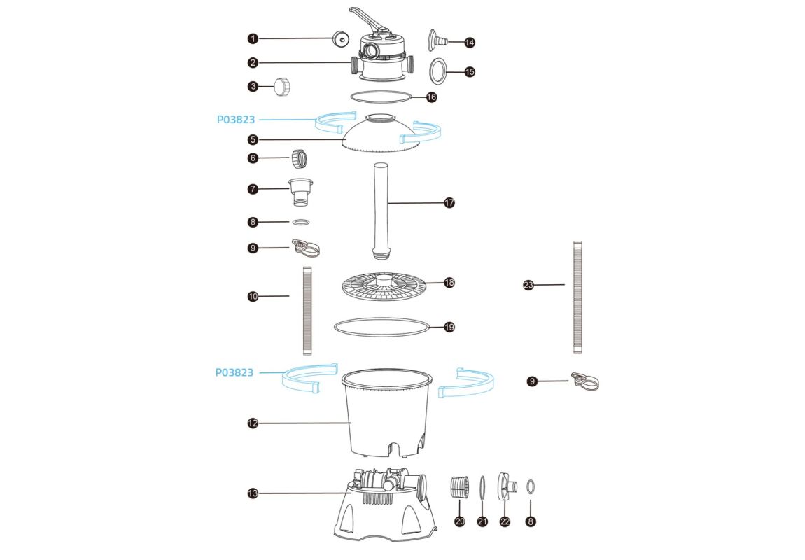 Rezervna objemka za filtrsko črpalko Bestway® s peščenim filtrom 2006 l/h, 3028 l/h in 3596 l/h