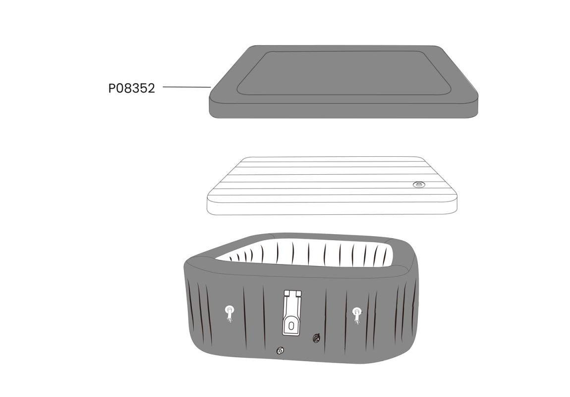 Rezervno zunanje pokrivalo za masažni bazen Lay-Z-Spa Rome MaxHold EnergySense UltraFit | 201 x 201 x 71 cm