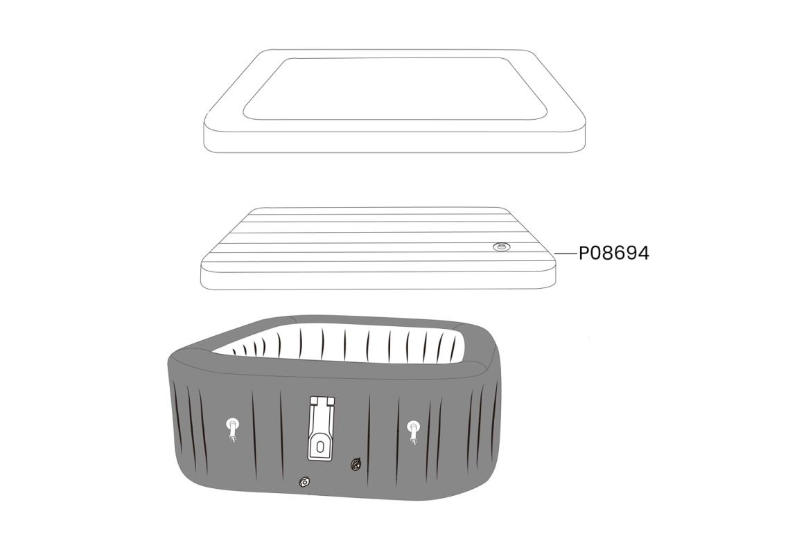 Rezervni napihljiv pokrov za masažni bazen Lay-Z-Spa Rome MaxHold EnergySense UltraFit | 201 x 201 x 80 cm