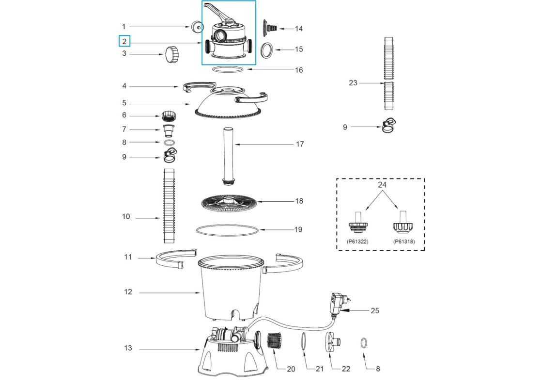 Rezervni kontrolni ventil za peščene črpalke Flowclear™ | 2.006 in 3.028 l/h