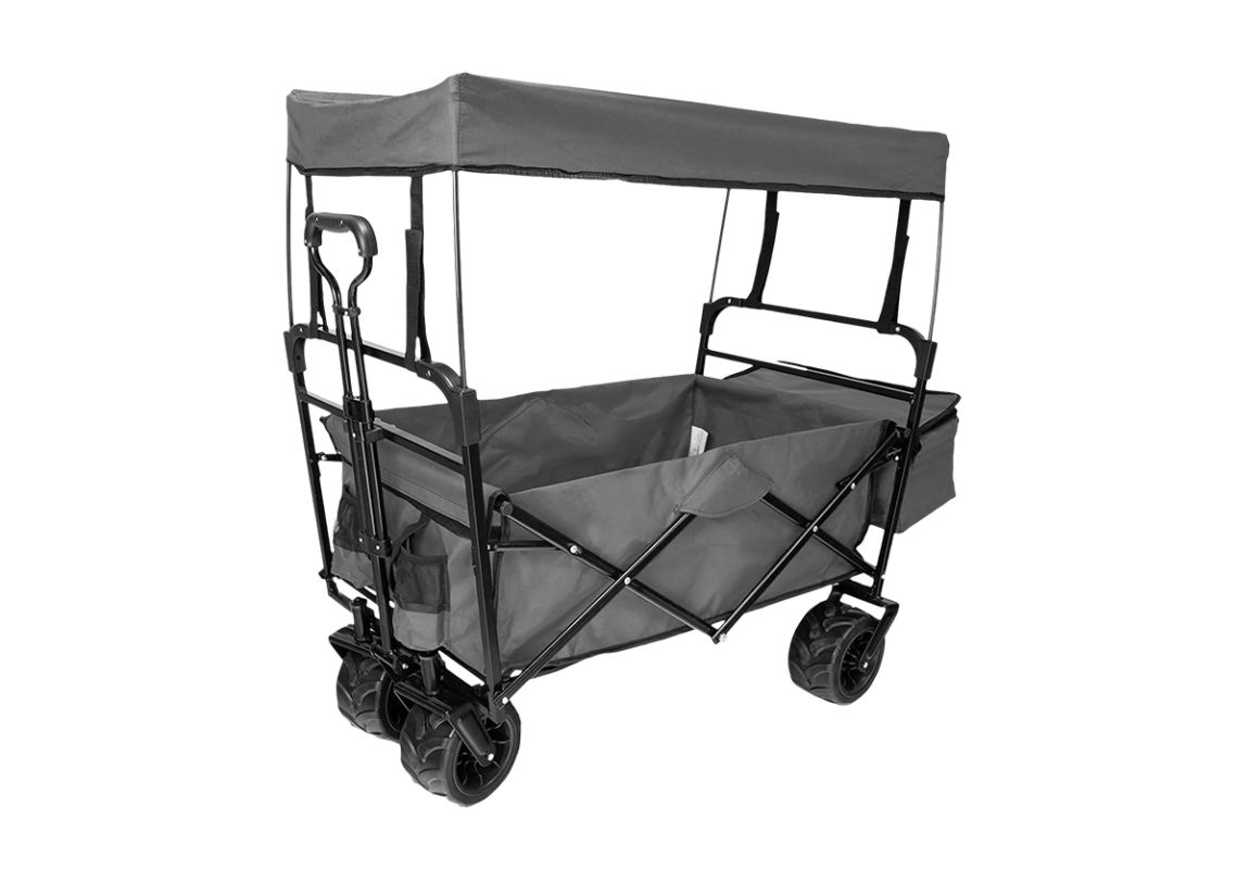 Zložljiv transportni voziček ItStime z nadstrešnico | 133 x 58 x 100 cm