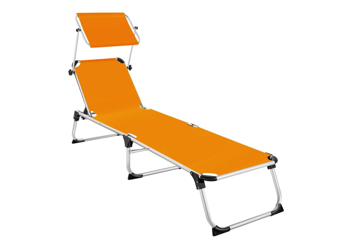 ItStime zložljiv ležalnik Mallorca s senčilom | 192 x 58 x 37 cm