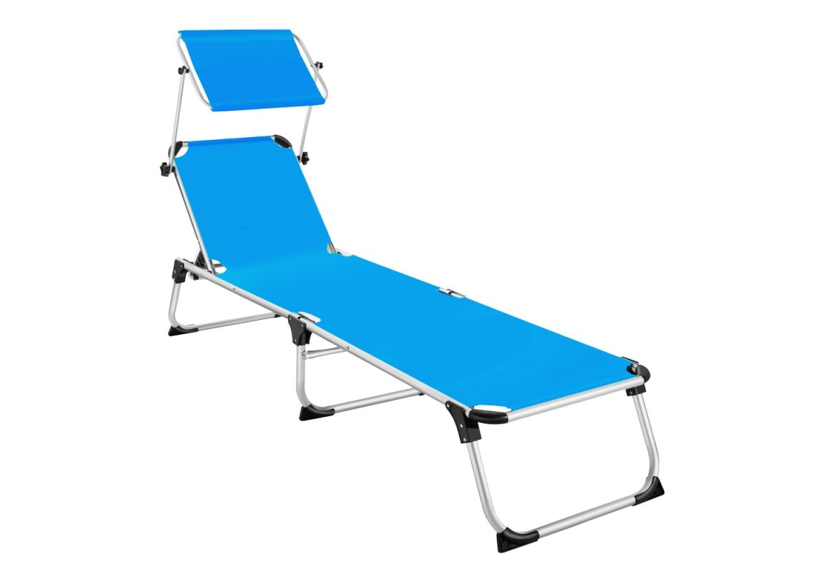 ItStime zložljiv ležalnik Mallorca s senčilom | 192 x 58 x 37 cm