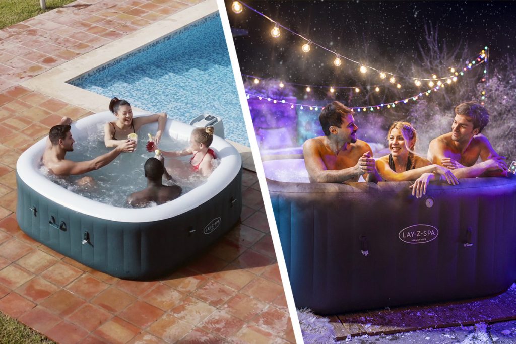 Družite se s prijateljima u Lay-Z Spa - danju lijevo, a noću desno.